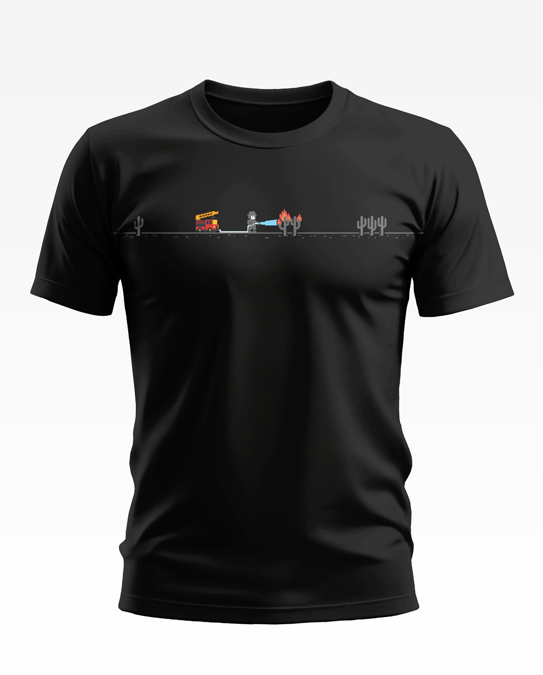 Retro Fire Fighter Soft Cotton T-shirt