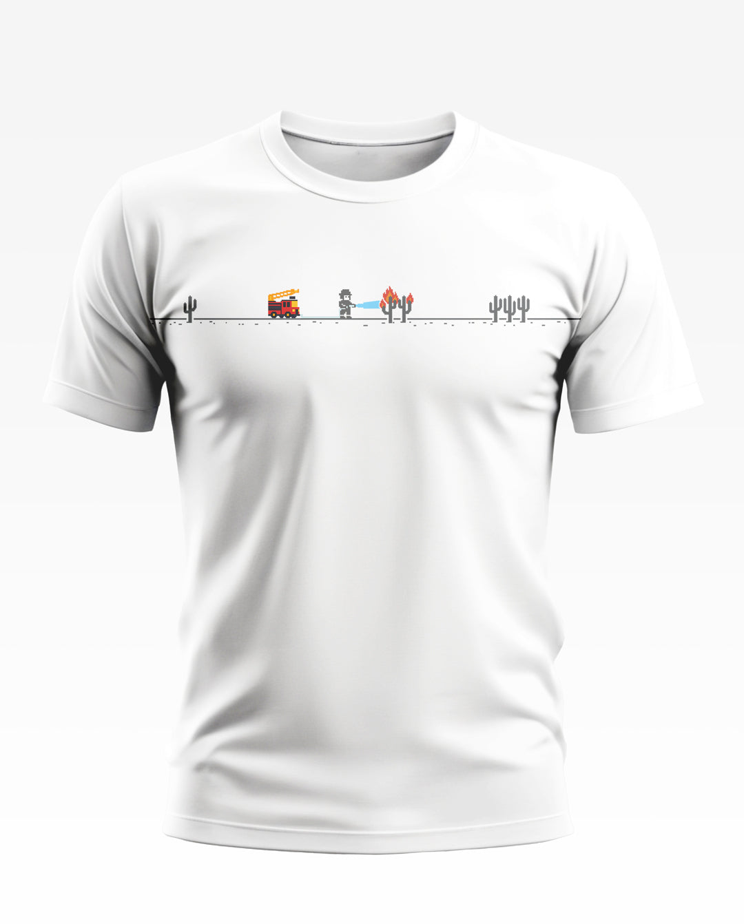 Retro Fire Fighter Soft Cotton T-shirt