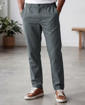 Grey Casual Linen Pants For Men