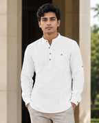 Full Sleeve Kurta Shirt in White