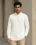 Full Sleeve Kurta Shirt in Off-White