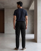 Black Casual Linen Pants For Men