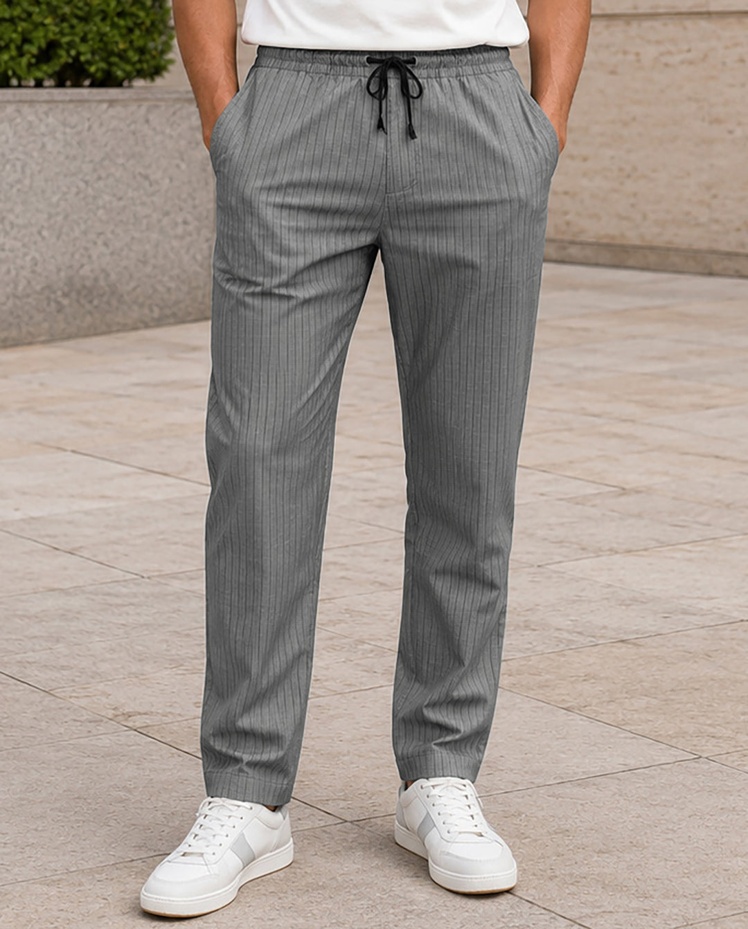 Grey Solid Pyjamas Pants For Men
