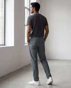 Grey Casual Linen Pants For Men
