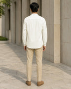 Full Sleeve Kurta Shirt in Off-White