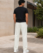 Cream Solid Pyjamas Pants For Men