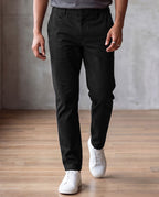 Black Casual Linen Pants For Men