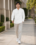 Full Sleeve Kurta Shirt in White