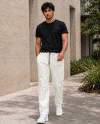 Cream Solid Pyjamas Pants For Men