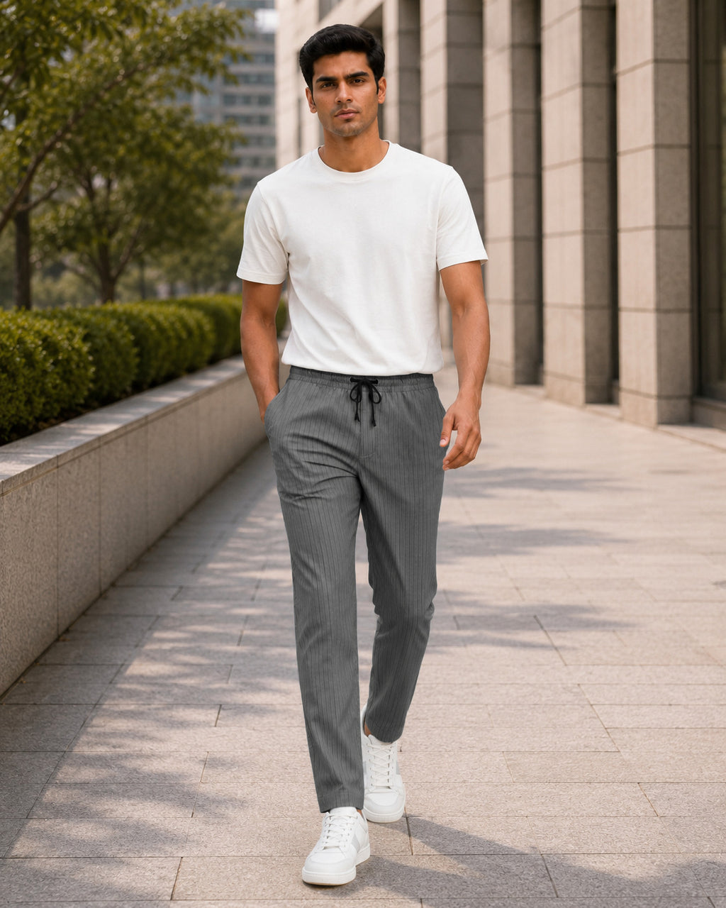 Grey Solid Pyjamas Pants For Men