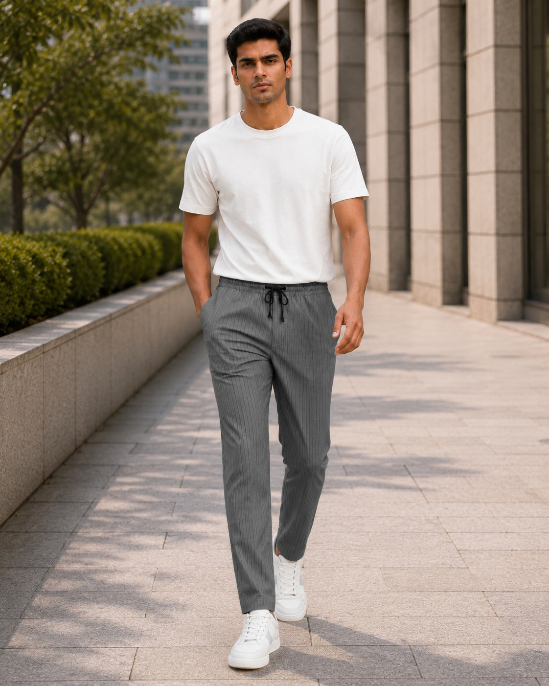 Grey Solid Pyjamas Pants For Men