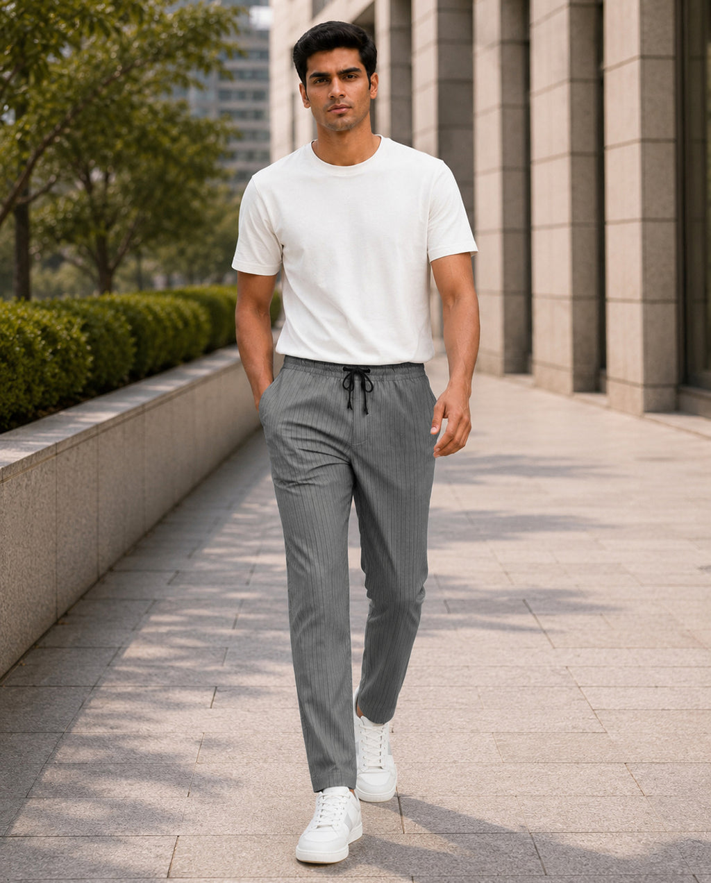 Grey Solid Pyjamas Pants For Men
