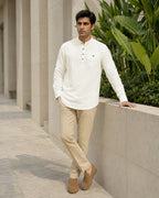 Full Sleeve Kurta Shirt in Off-White
