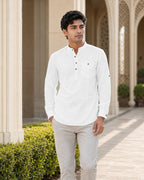 Full Sleeve Kurta Shirt in White