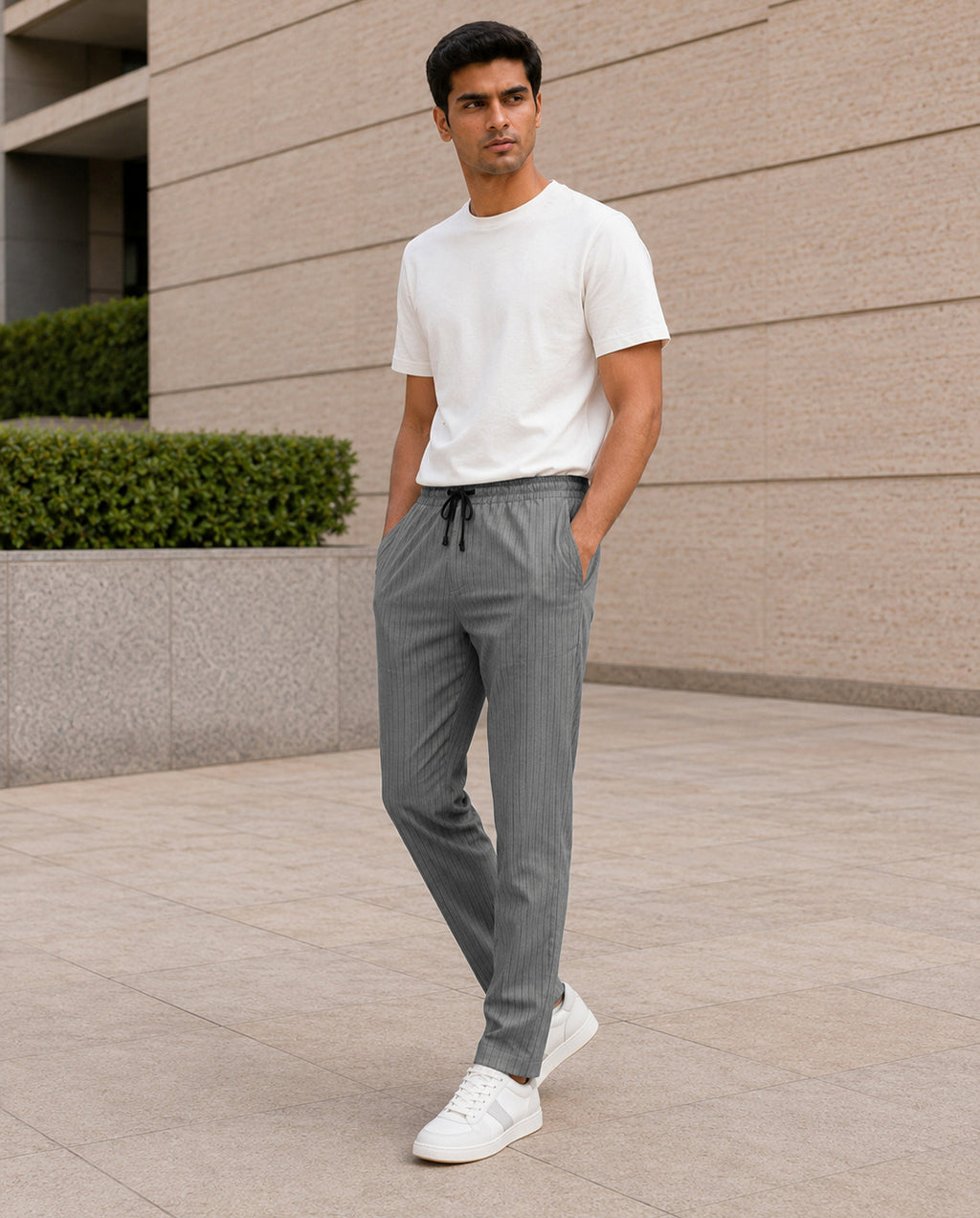 Grey Solid Pyjamas Pants For Men