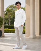 Full Sleeve Kurta Shirt in White