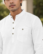 Full Sleeve Kurta Shirt in White