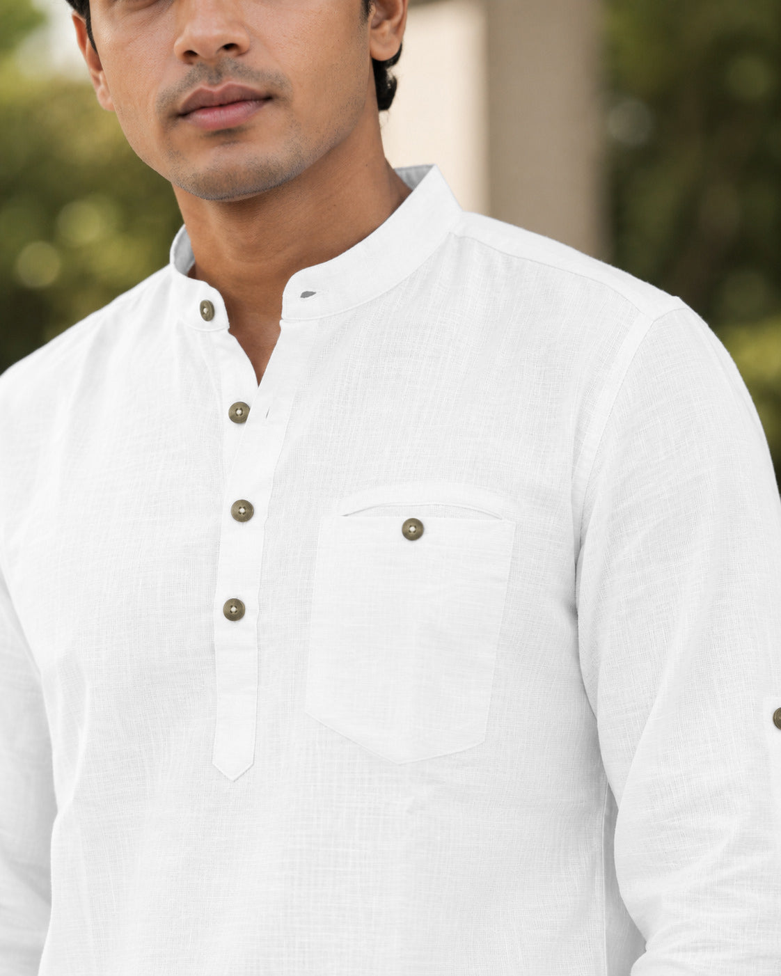 Full Sleeve Kurta Shirt in White