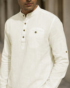 Full Sleeve Kurta Shirt in Off-White