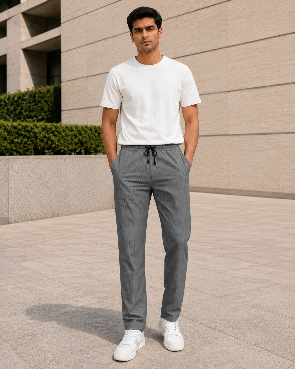 Grey Solid Pyjamas Pants For Men