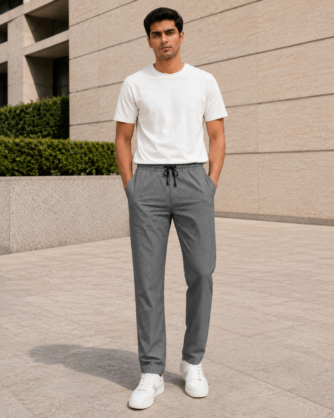 Grey Solid Pyjamas Pants For Men