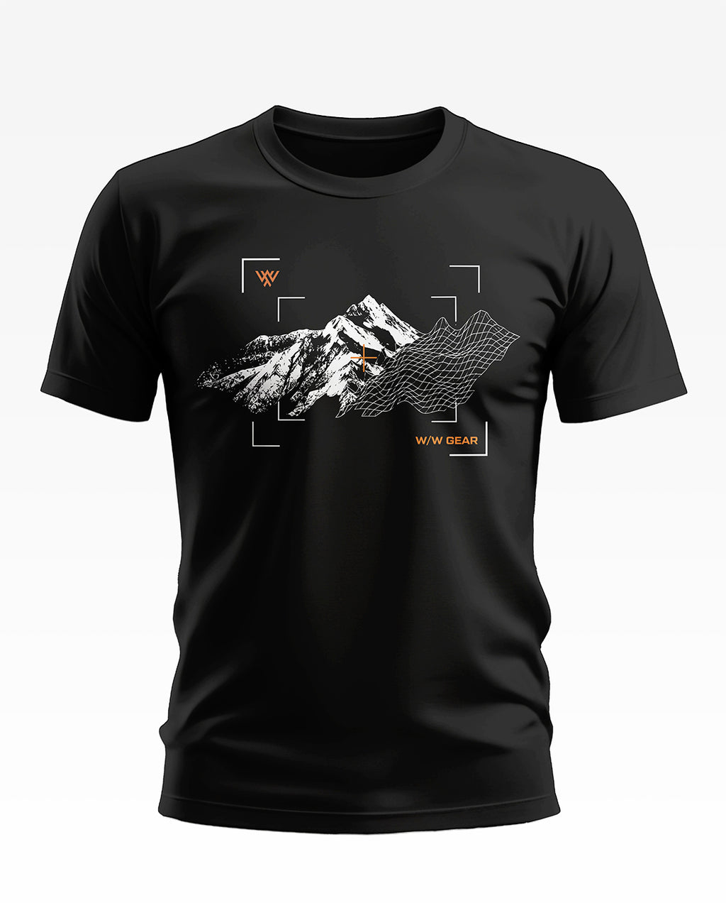 Mountain Terrain Wireframe Soft Cotton T-shirt