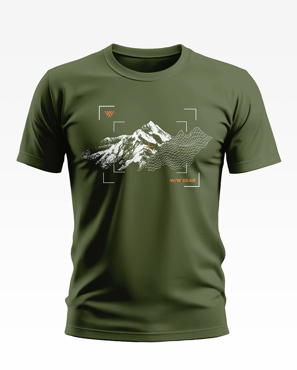 Mountain Terrain Wireframe Soft Cotton T-shirt