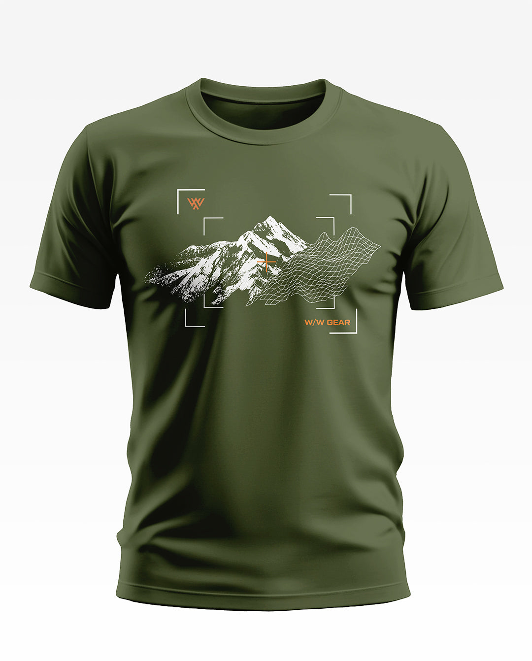 Mountain Terrain Wireframe Soft Cotton T-shirt