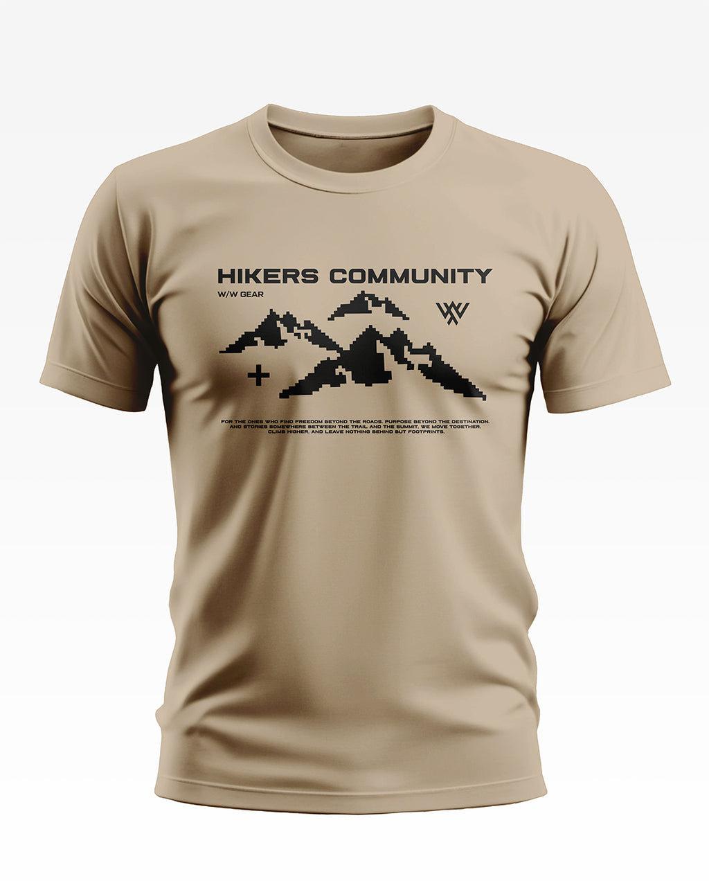 Hikers Community Pixel Peaks Soft Cotton T-shirt