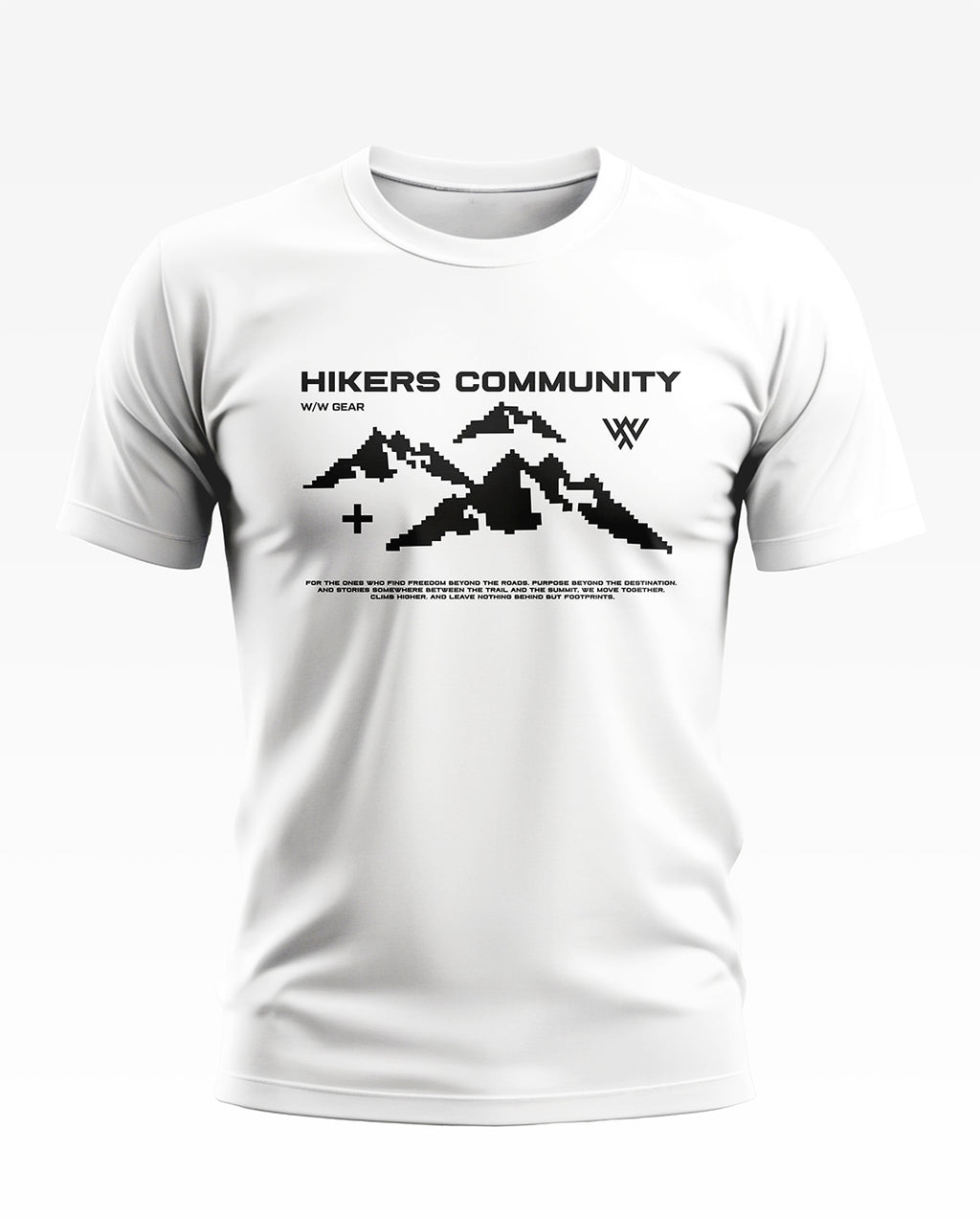 Hikers Community Pixel Peaks Soft Cotton T-shirt