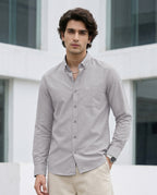 Full-Sleeve Breeze Linen Shirt in Greige