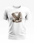 White men's t-shirt with eagle graphic and Honour Falcon text, army-inspired casual wear