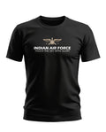 Black men's t-shirt with Indian Air Force logo and 'Touch the Sky with Glory' text