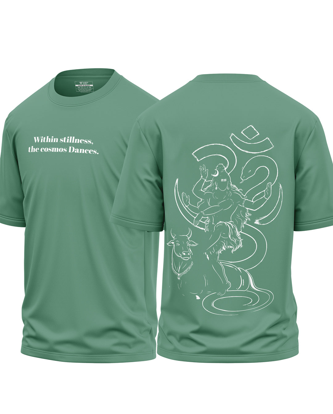 Mahadev Line Art Cotton Oversized T-Shirt