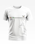 White men's t-shirt with 'Indian Police' text, eagle emblem, and saluting officer outline design.