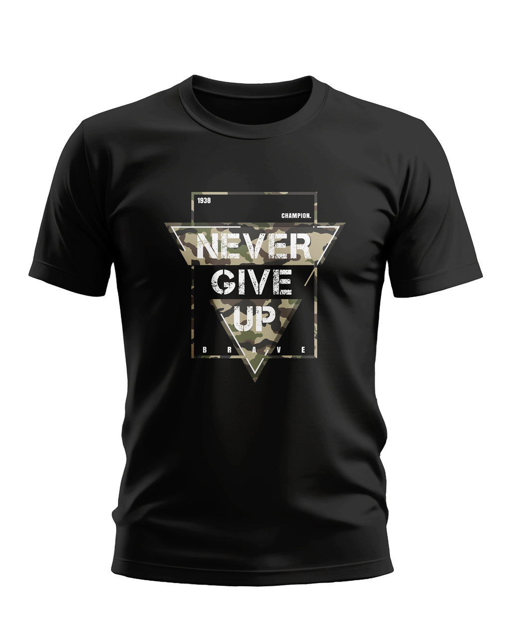 Never Give Up Army Style Soft Cotton T-shirt