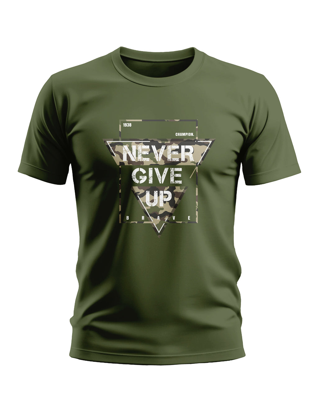 Never Give Up Army Style Soft Cotton T-shirt