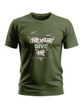 Never Give Up Army Style Soft Cotton T-shirt