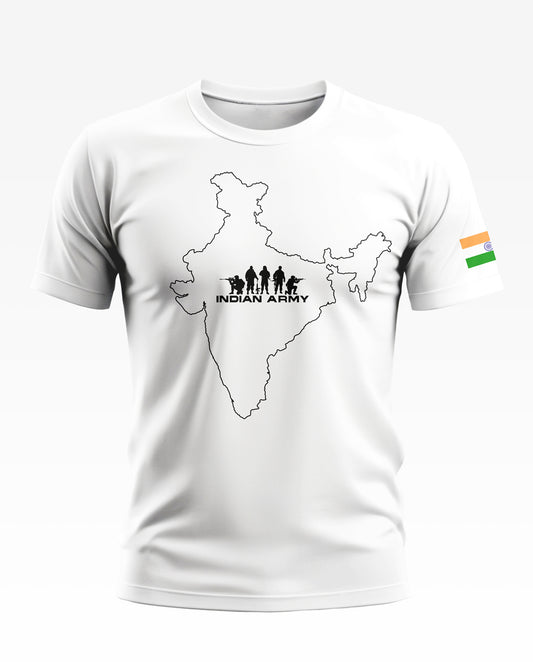 India Map Army Style Soft Cotton T-shirt