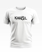 White men's t-shirt with 'Kargil 1999 Operation Vijay' text printed on front