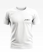 Men's white crew neck T-shirt with 'Limited Edition' text on chest, short sleeves, plain design