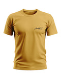 Men's yellow crew neck t-shirt with 'Limited Edition' text on chest, short sleeves, plain design