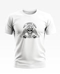 White men's t-shirt with Para Special Forces skull and wings graphic, 'Who Dares Wins' text