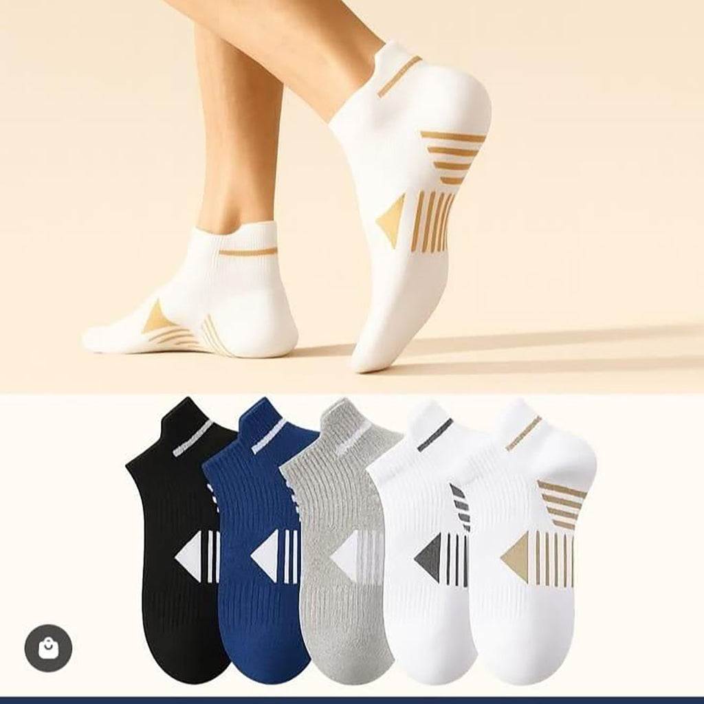 5-Pair Athletic Ankle Socks Combo