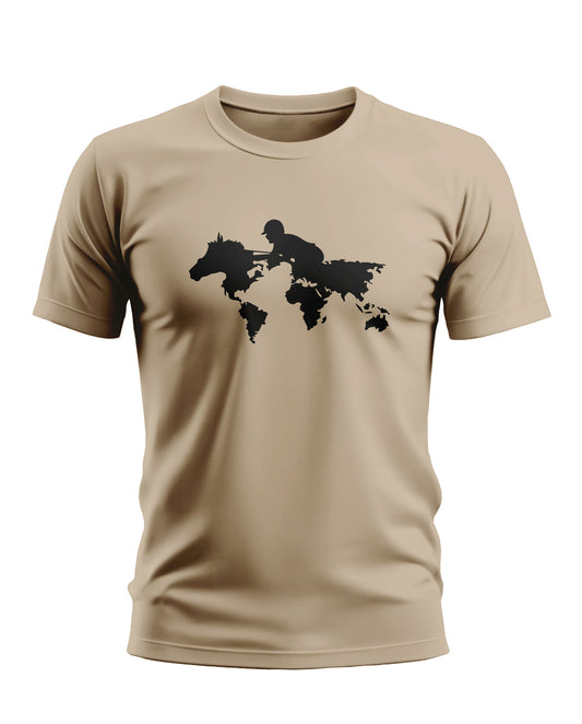 Horse World Map Soft Cotton T-shirt