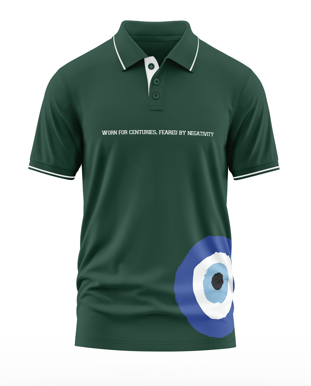 Evil Eye Cotton Polo Collar T-Shirt
