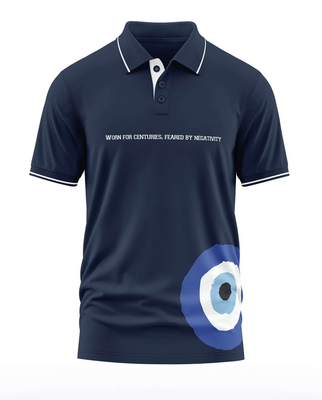 Evil Eye Cotton Polo Collar T-Shirt