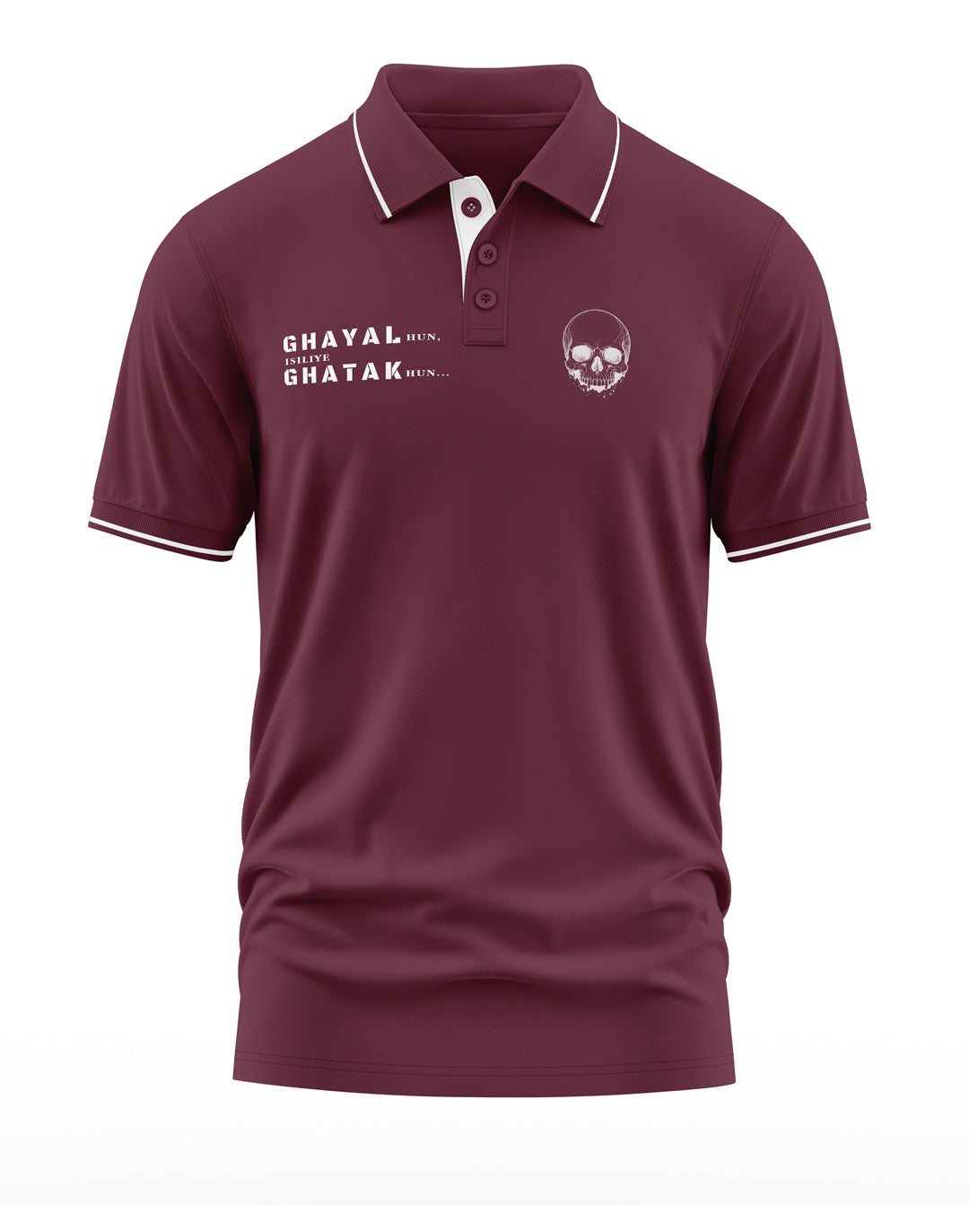 Ghayal Ghatak Skull Polo Collar T-Shirt
