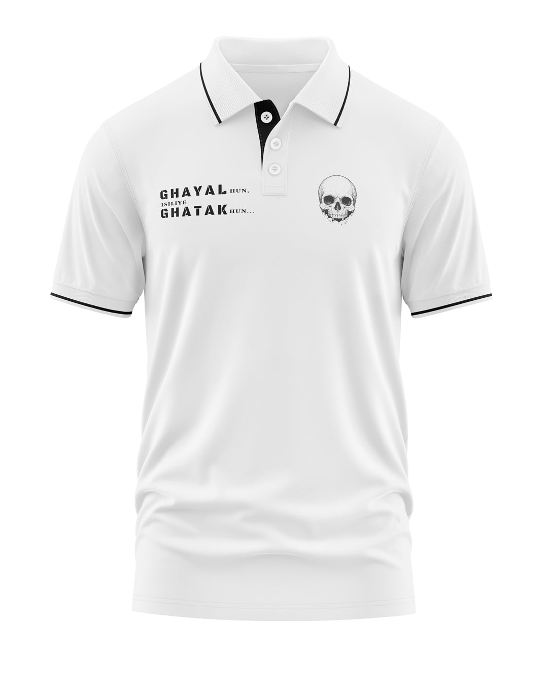 Ghayal Ghatak Skull Polo Collar T-Shirt