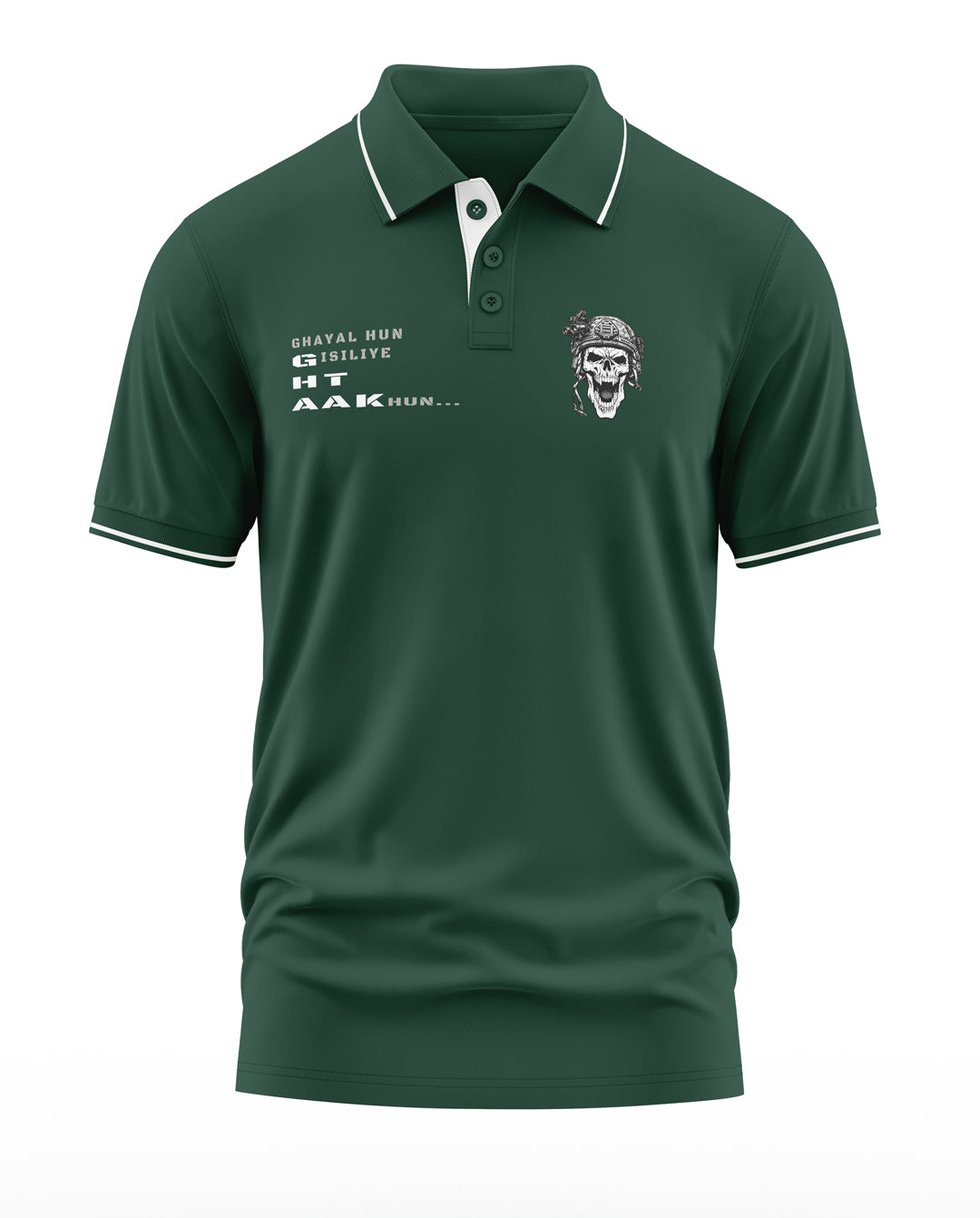 Ghayal Hu isiliye Ghatak hu Skull Polo Collar T-Shirt